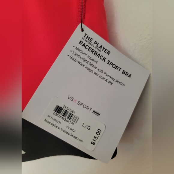 NWT Sport Bra - LRG - Red - Picture 5 of 7
